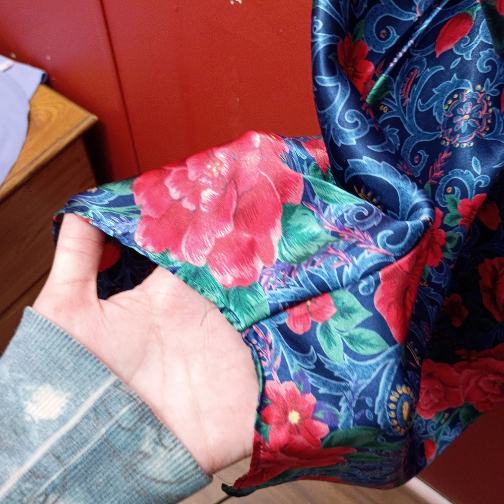 Floral Slip Dress - Blue and Red - Picture 5 of 9